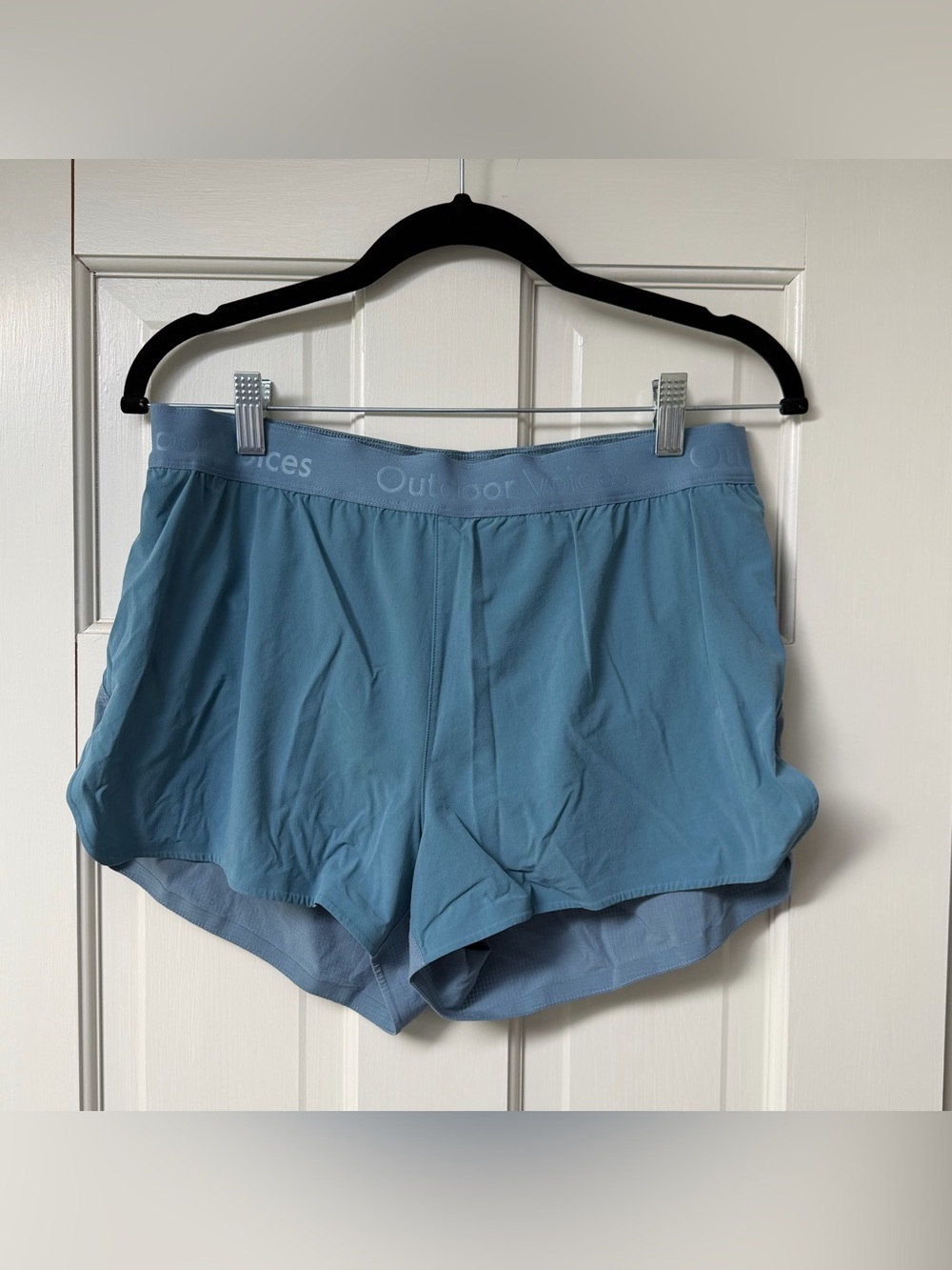 Outdoor Voices Soft Blue Athletic Shorts with Liner
